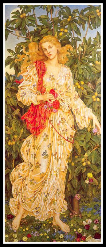 &quot;Flora&quot; (Goddess of Flowers) by Evelyn De Morgan. 1894. 